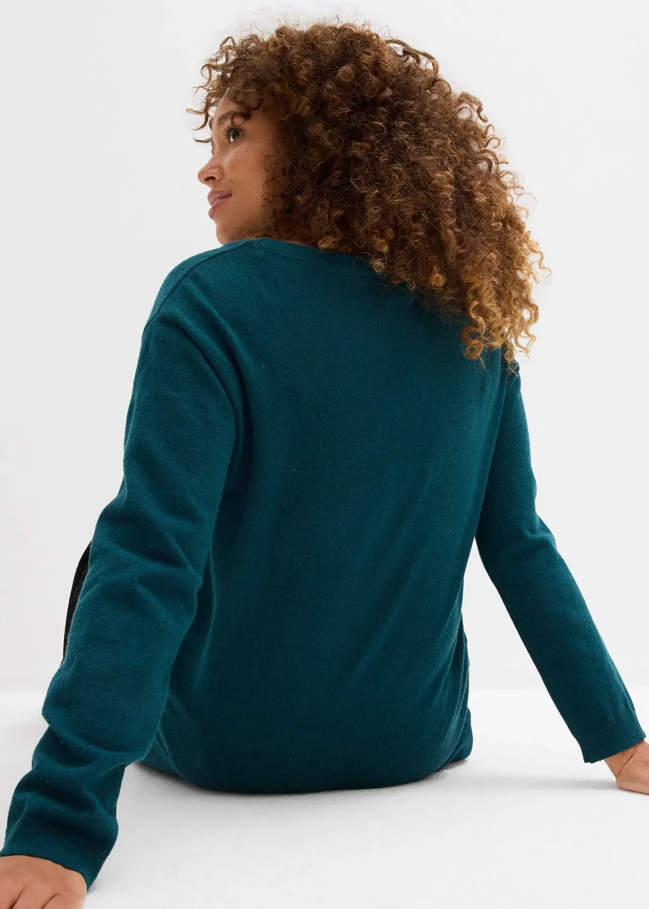 Femme bonprix Maille|Basiques|Pull long en coton recyclé majoritaire