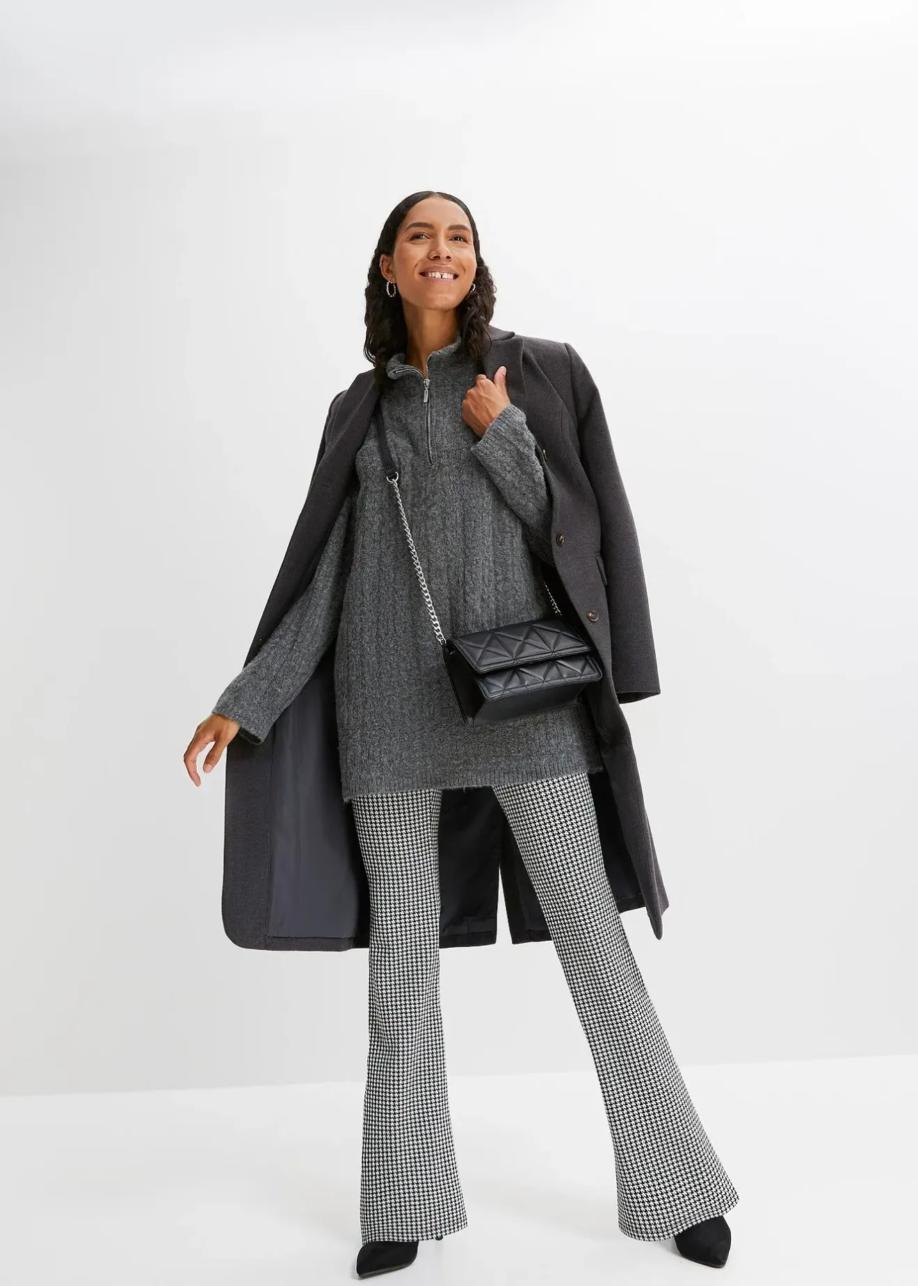 Femme bonprix Maille|Pulls & Gilets|Pull long en maille torsadée