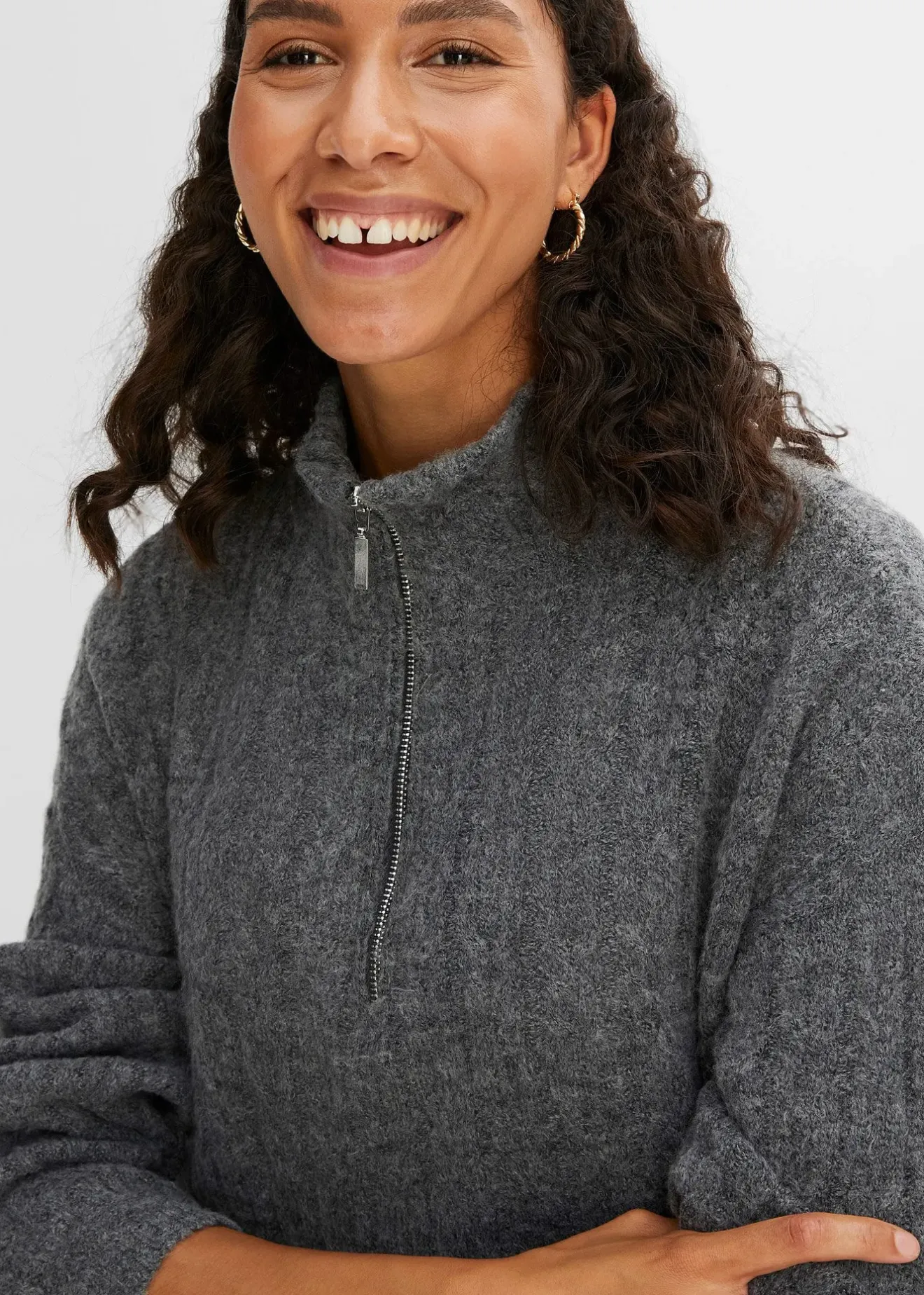 Femme bonprix Maille|Pulls & Gilets|Pull long en maille torsadée