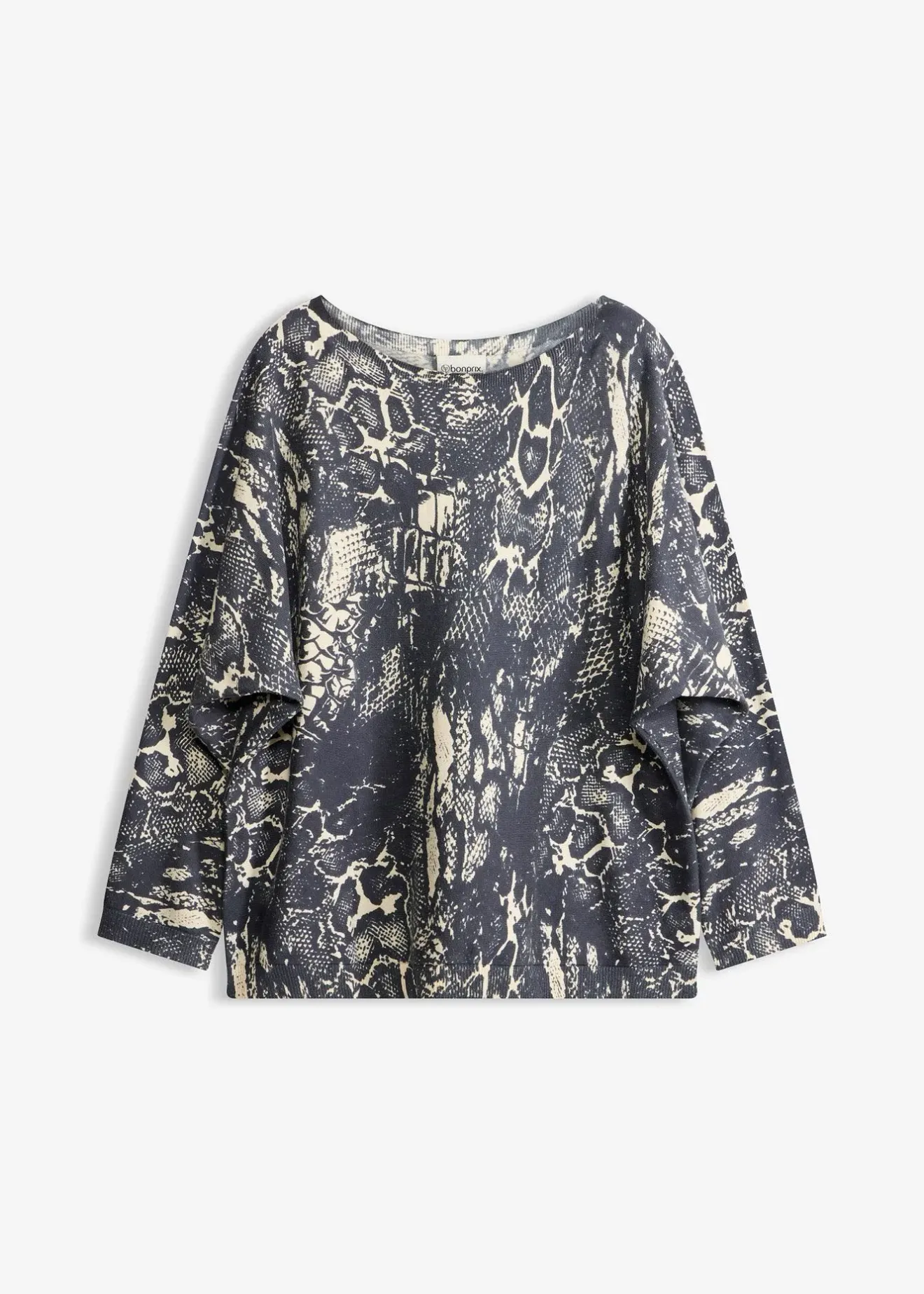 Femme bonprix Maille|Pulls & Gilets|Pull manches chauve-souris à imprimé python