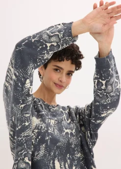 Femme bonprix Maille|Pulls & Gilets|Pull manches chauve-souris à imprimé python