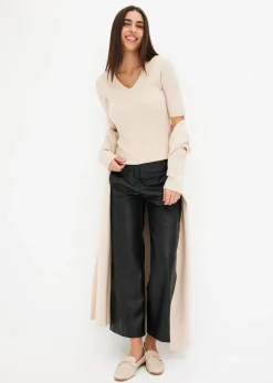 Femme bonprix Maille|Pulls & Gilets|Pull manches courtes côtelé