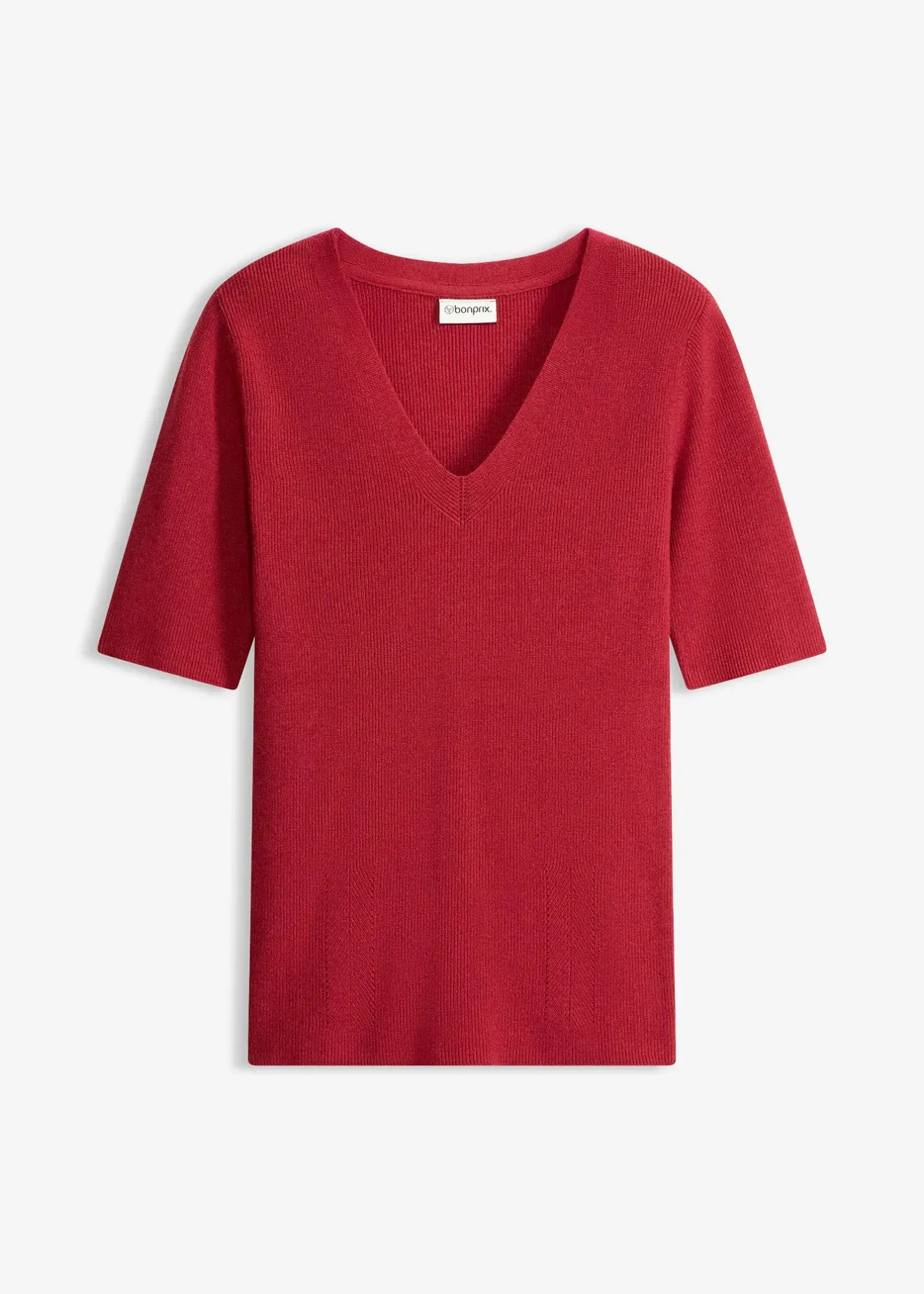 Femme bonprix Maille|Pulls & Gilets|Pull manches courtes côtelé