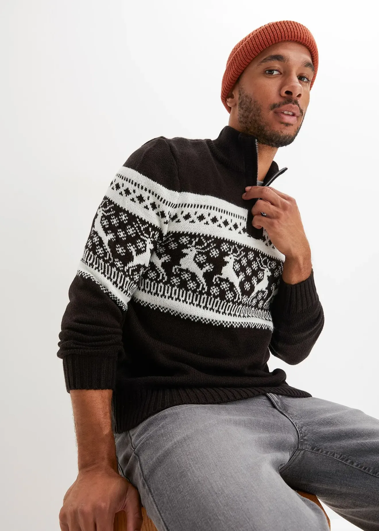 bonprix Pull norvégien à col camionneur|Homme Pulls & Gilets