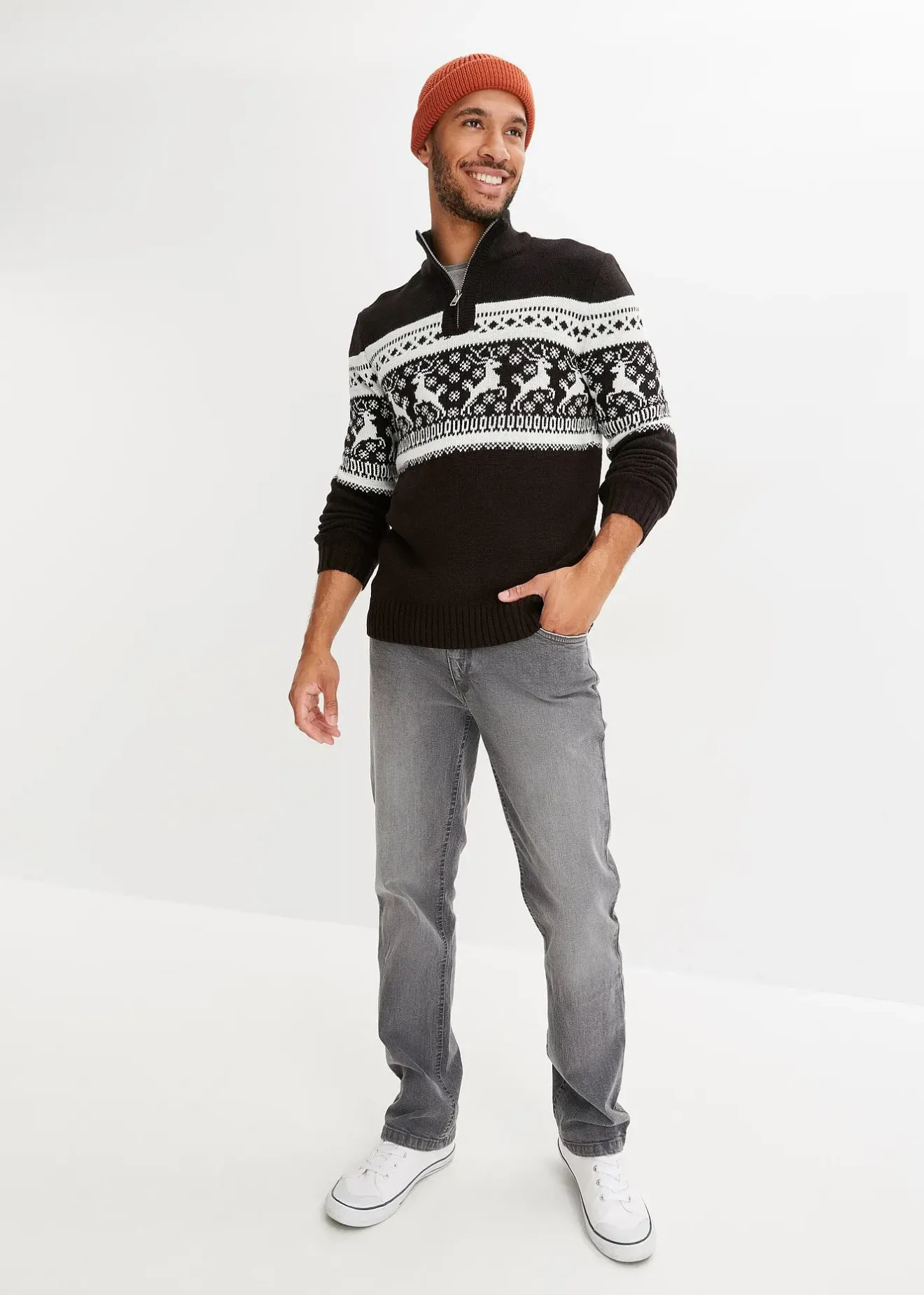 bonprix Pull norvégien à col camionneur|Homme Pulls & Gilets