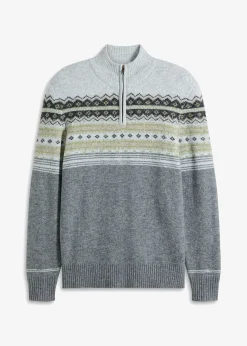 Homme bonprix Pulls & Gilets|Pull norvégien à col montant