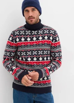 Homme bonprix Pulls & Gilets|Pull norvégien à col roulé