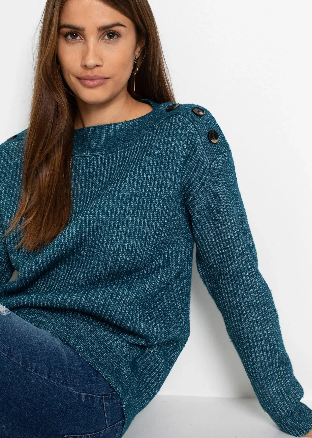 Femme bonprix Maille|Pulls & Gilets|Pull oversize à boutons