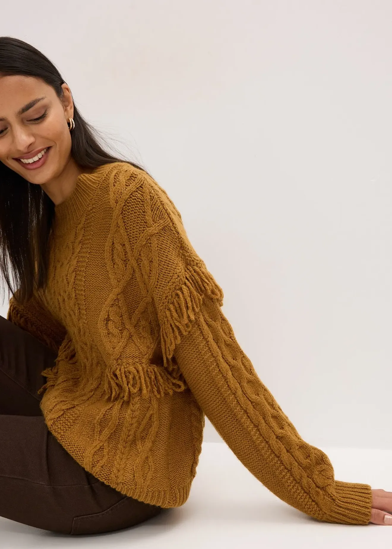 Femme bonprix Maille|Pulls & Gilets|Pull oversize à franges