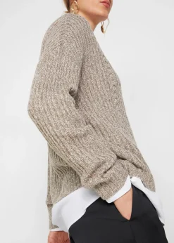 Femme bonprix Maille|Pulls & Gilets|Pull oversize à torsades