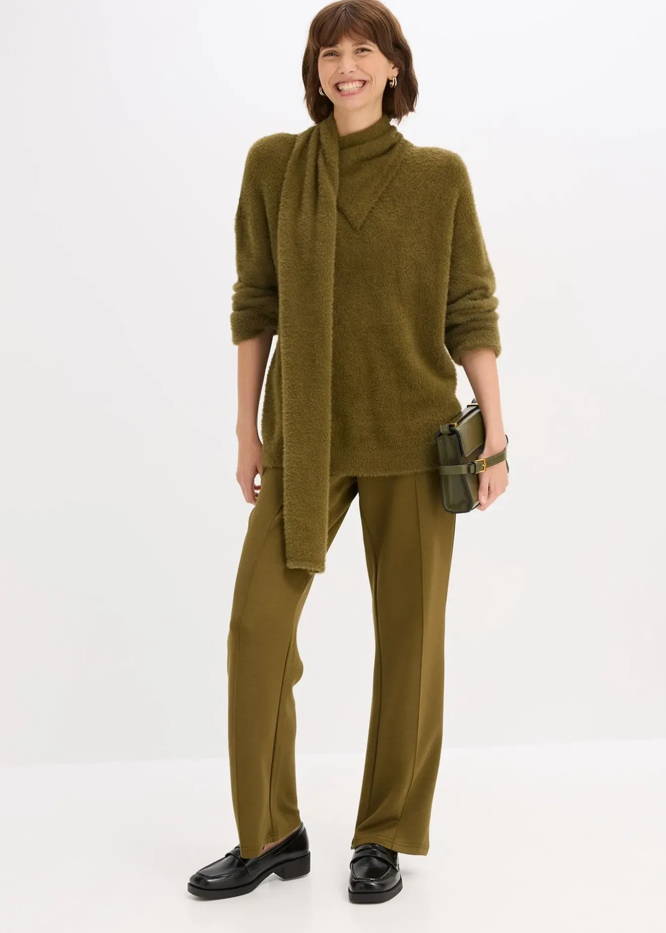 Femme bonprix Maille|Pulls & Gilets|Pull oversize avec écharpe