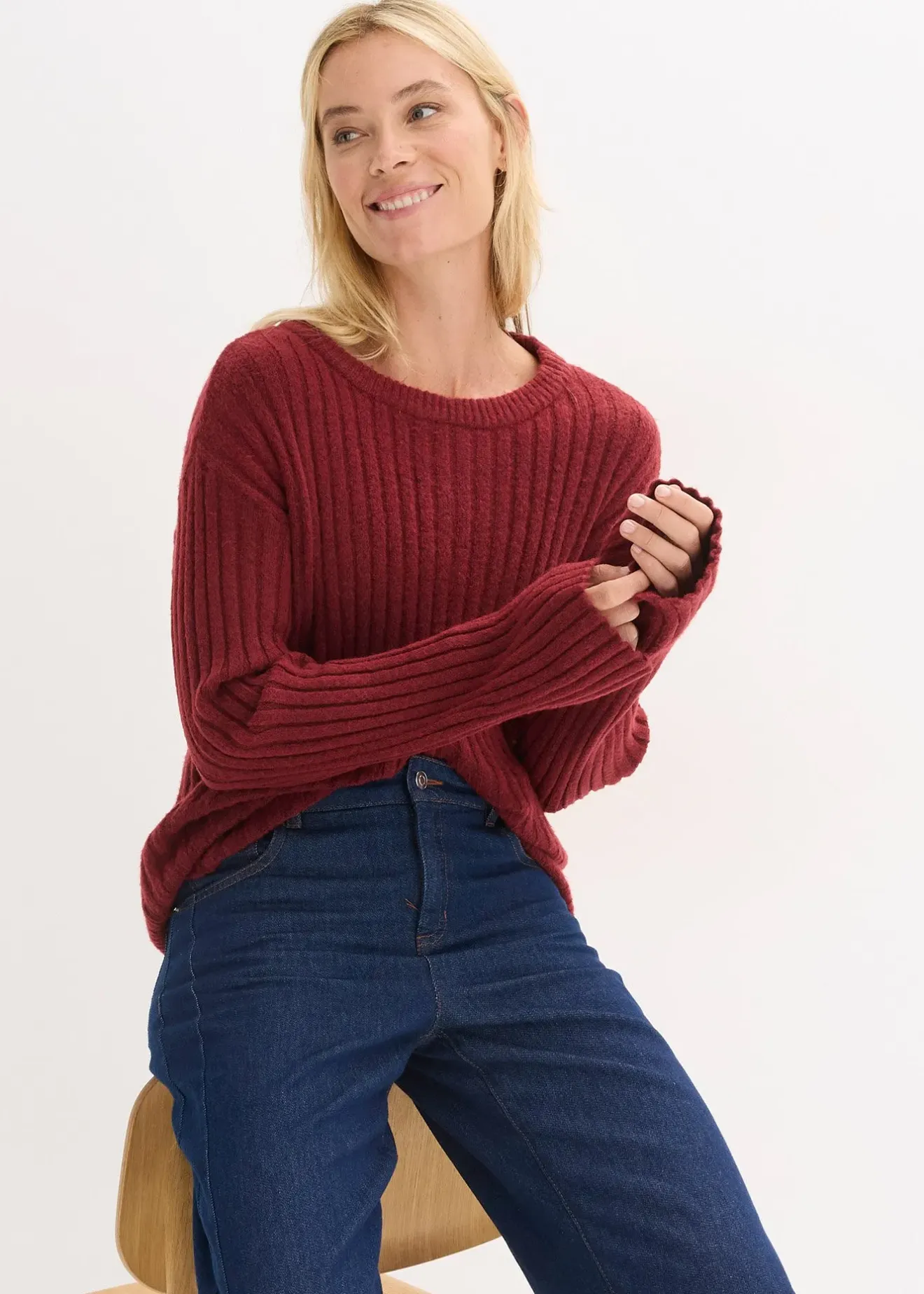 Femme bonprix Maille|Pulls & Gilets|Pull oversize côtelé