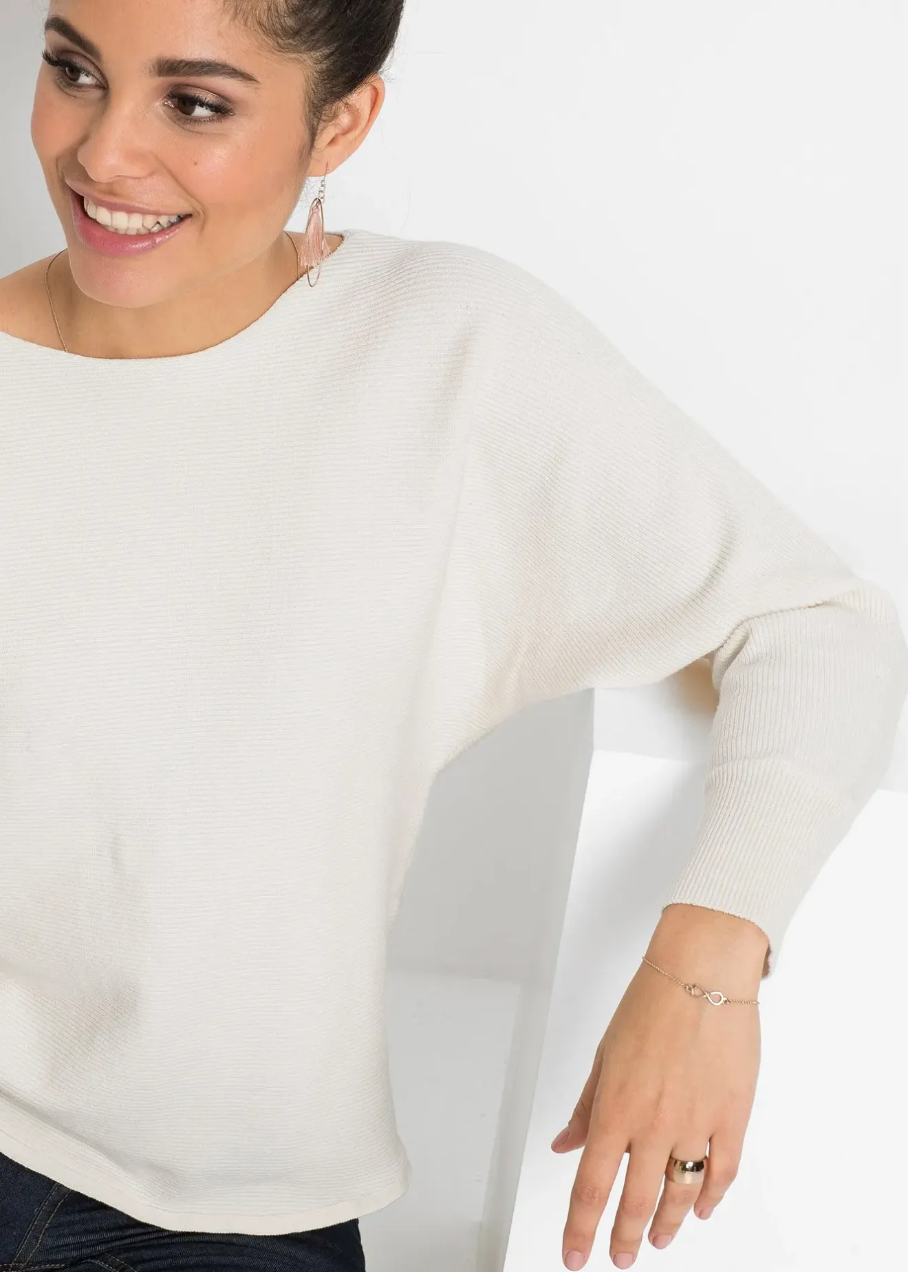 Femme bonprix Maille|Pulls & Gilets|Pull oversize côtelé