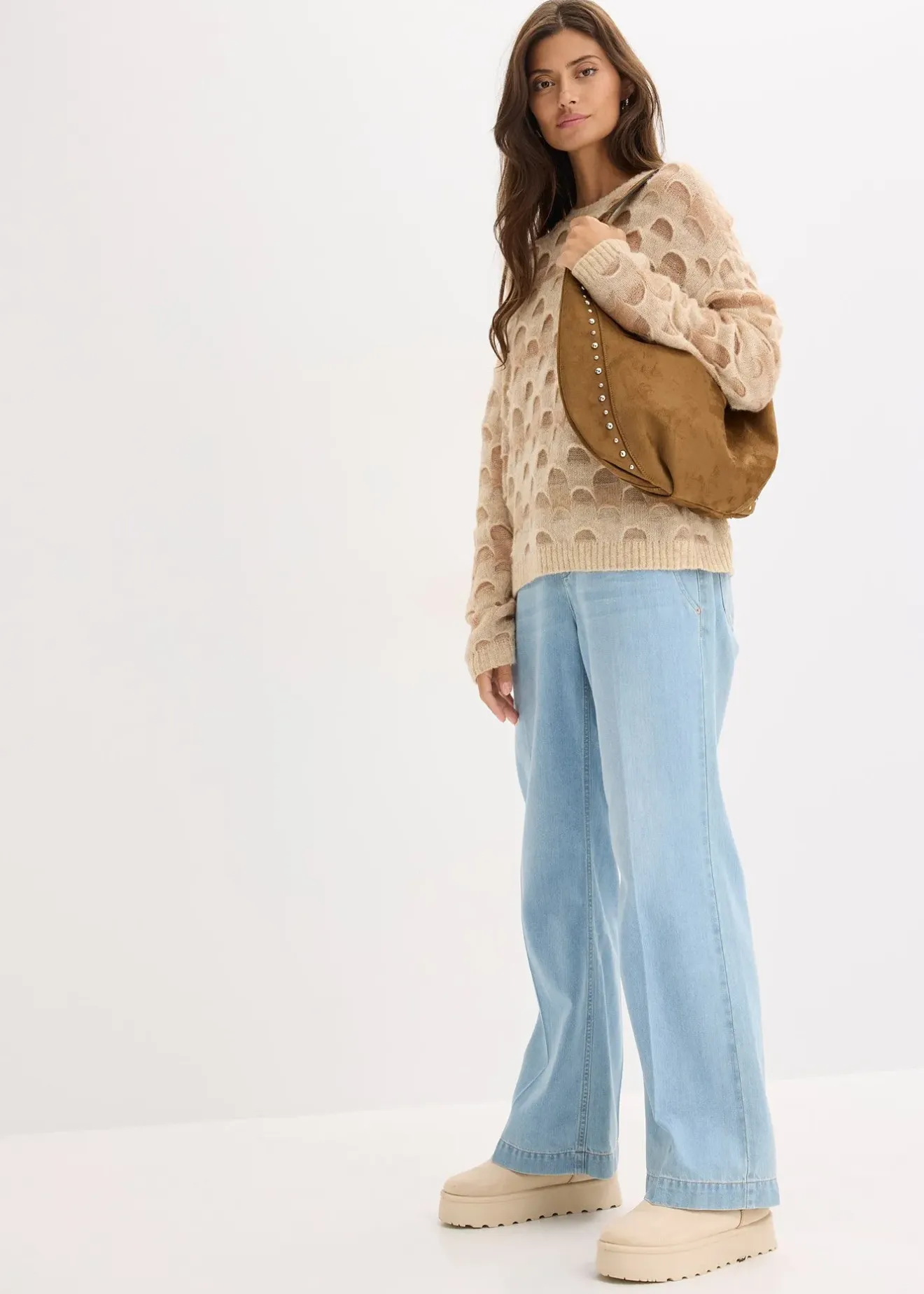 Femme bonprix Maille|Pulls & Gilets|Pull oversize en doux mélange laine et alpaga