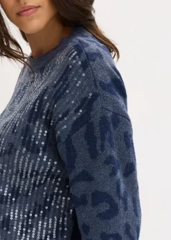 Femme bonprix Maille|Pulls & Gilets|Pull oversize en jacquard à sequins