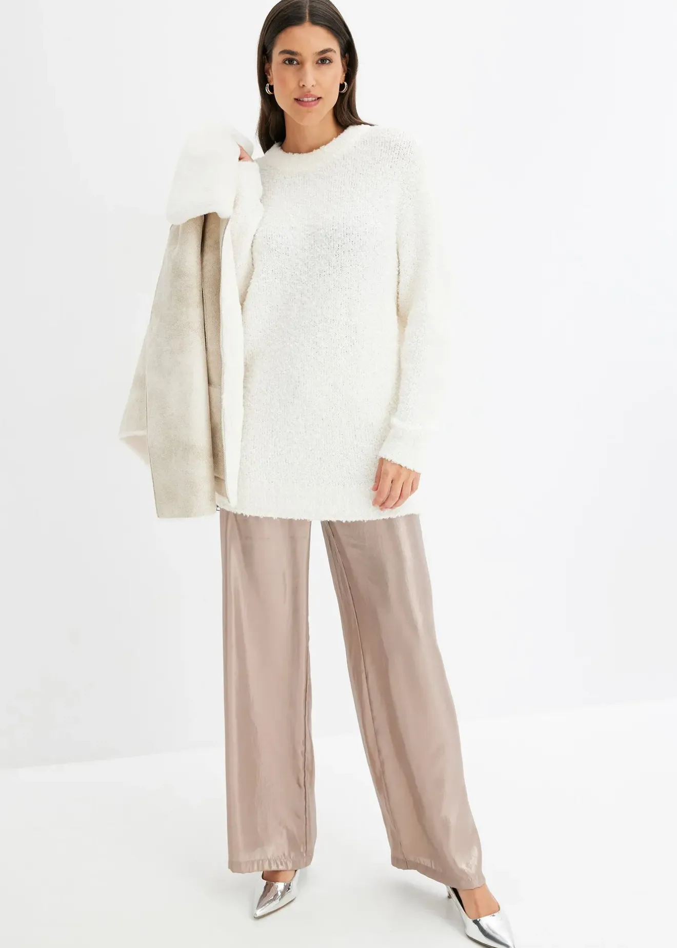 Femme bonprix Maille|Pulls & Gilets|Pull oversize en maille bouclette