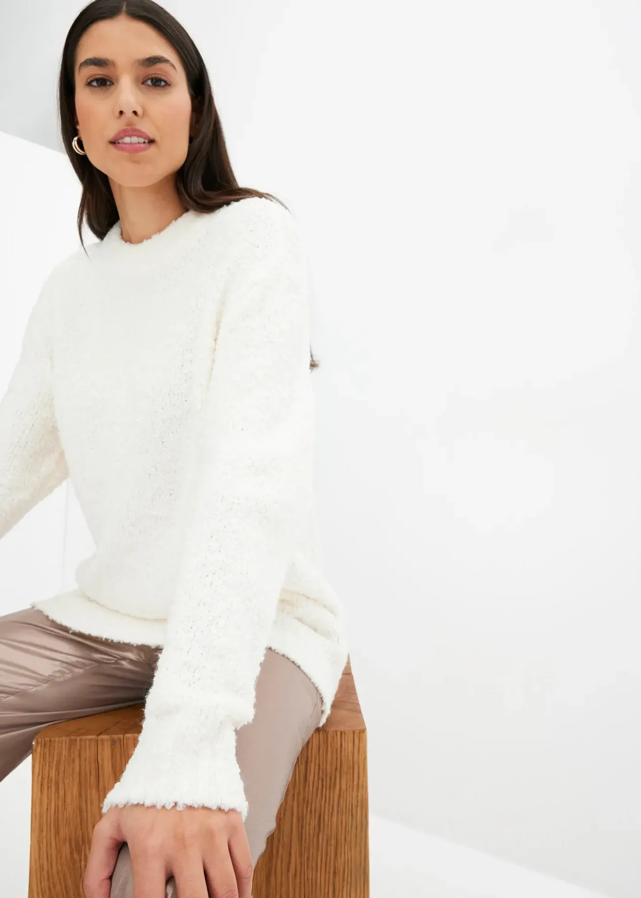 Femme bonprix Maille|Pulls & Gilets|Pull oversize en maille bouclette