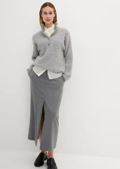 Femme bonprix Maille|Premium|Pull oversize en mélange laine et alpaga