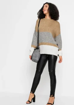 Femme bonprix Maille|Pulls & Gilets|Pull oversize rayé à boutons