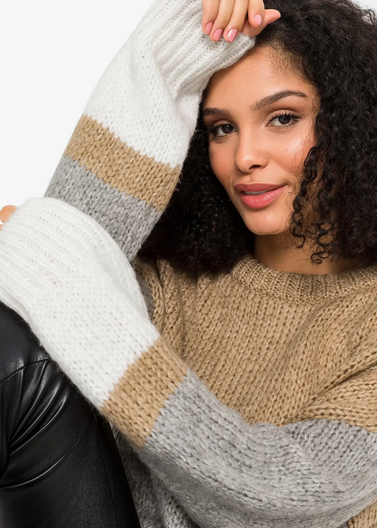 Femme bonprix Maille|Pulls & Gilets|Pull oversize rayé à boutons