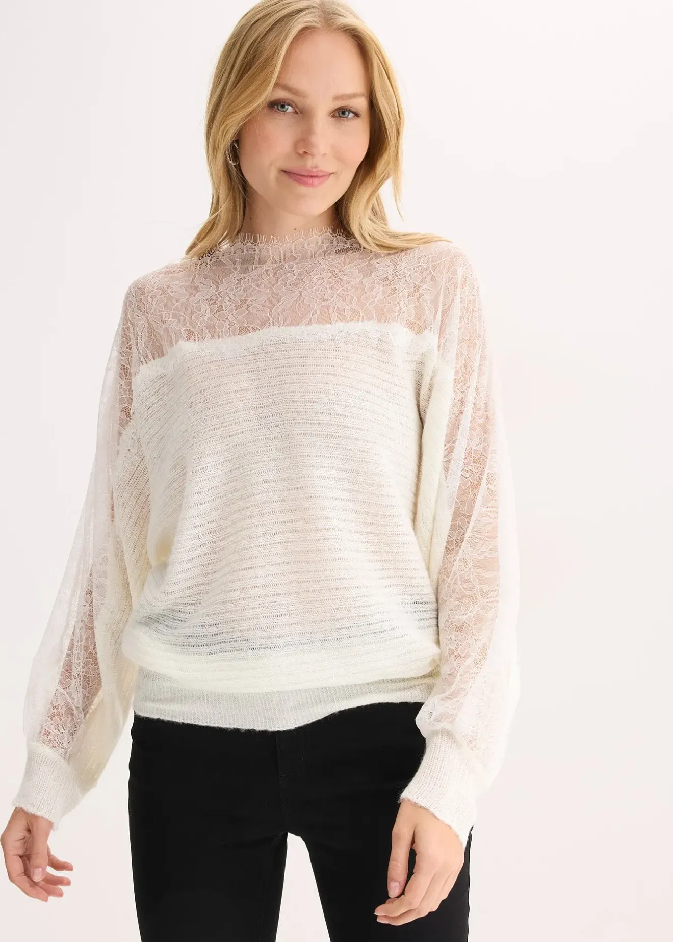 Femme bonprix Pulls & Gilets|Pull épaules nues avec dentelle