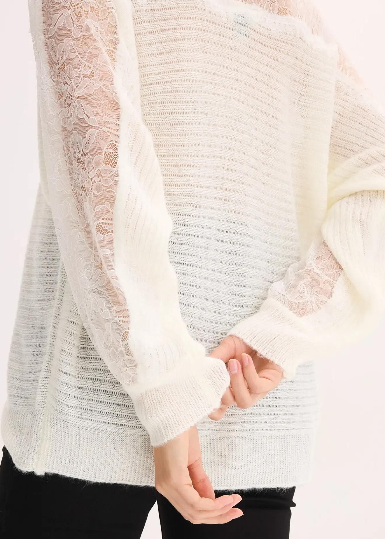 Femme bonprix Pulls & Gilets|Pull épaules nues avec dentelle