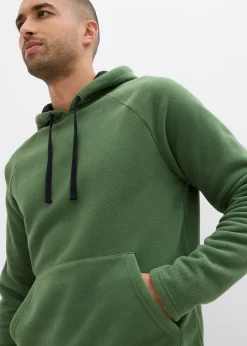 bonprix Pull polaire doux à capuche|Homme Sweats