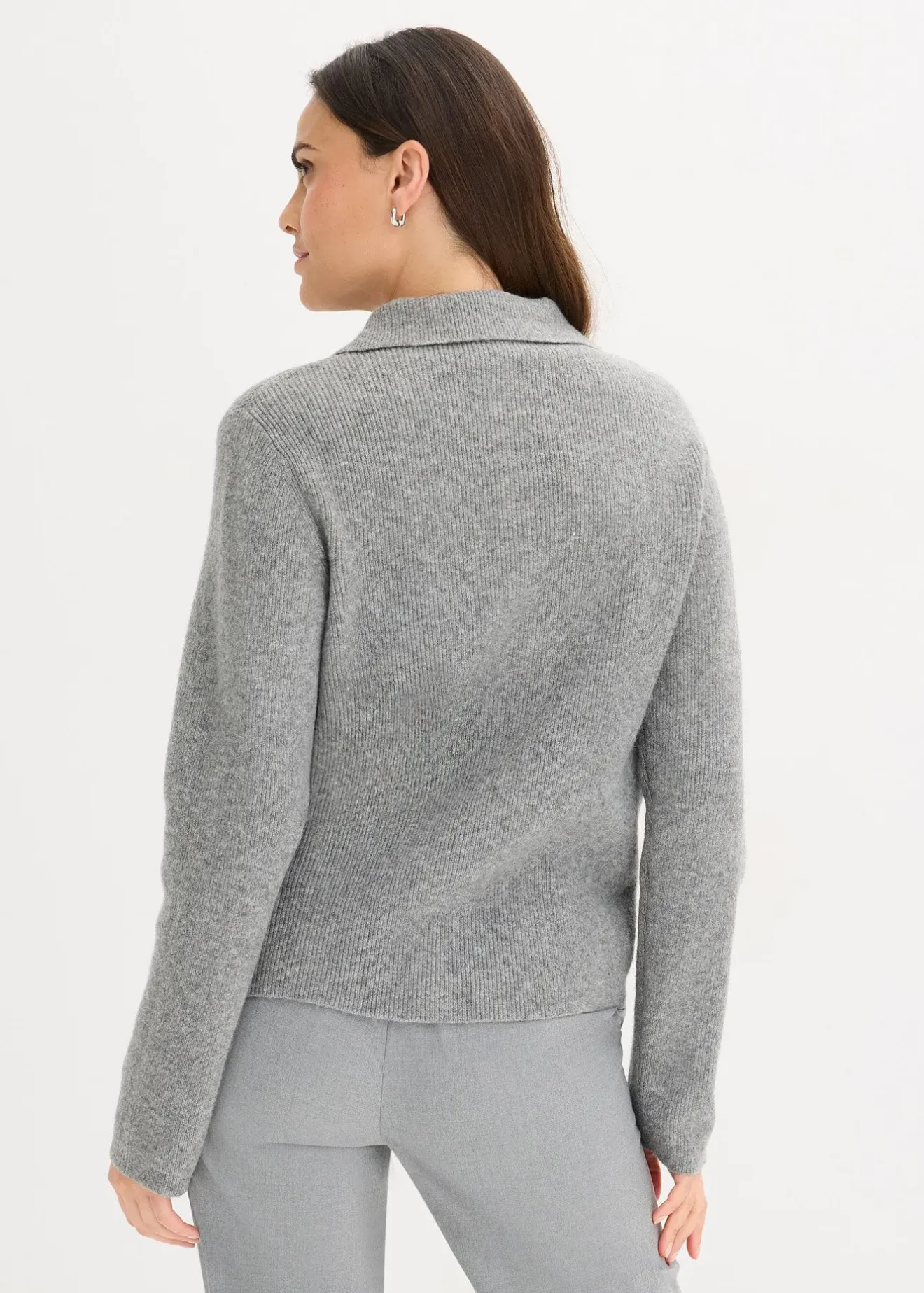 Femme bonprix Maille|Pulls & Gilets|Pull polo avec laine