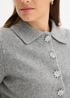 Femme bonprix Maille|Pulls & Gilets|Pull polo avec laine