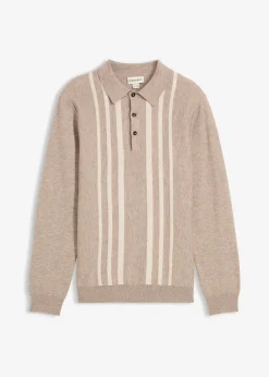 bonprix Pull polo slim en fine maille|Homme Pulls & Gilets