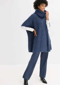 Femme bonprix Ponchos|Maille|Pull poncho en laine mélangée