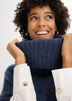 Femme bonprix Ponchos|Maille|Pull poncho en laine mélangée