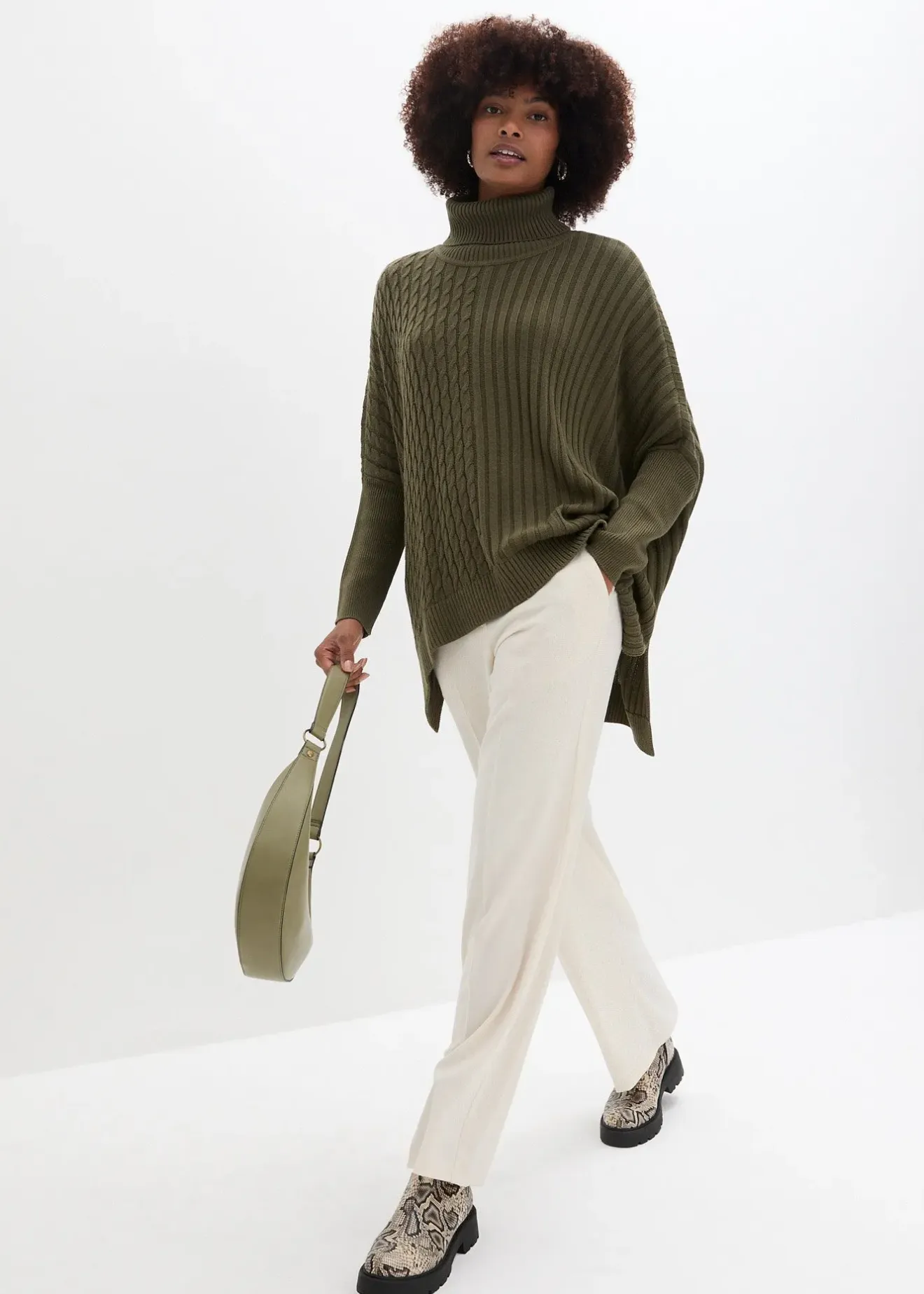 bonprix Pull poncho oversize|Femme Maille|Pulls & Gilets