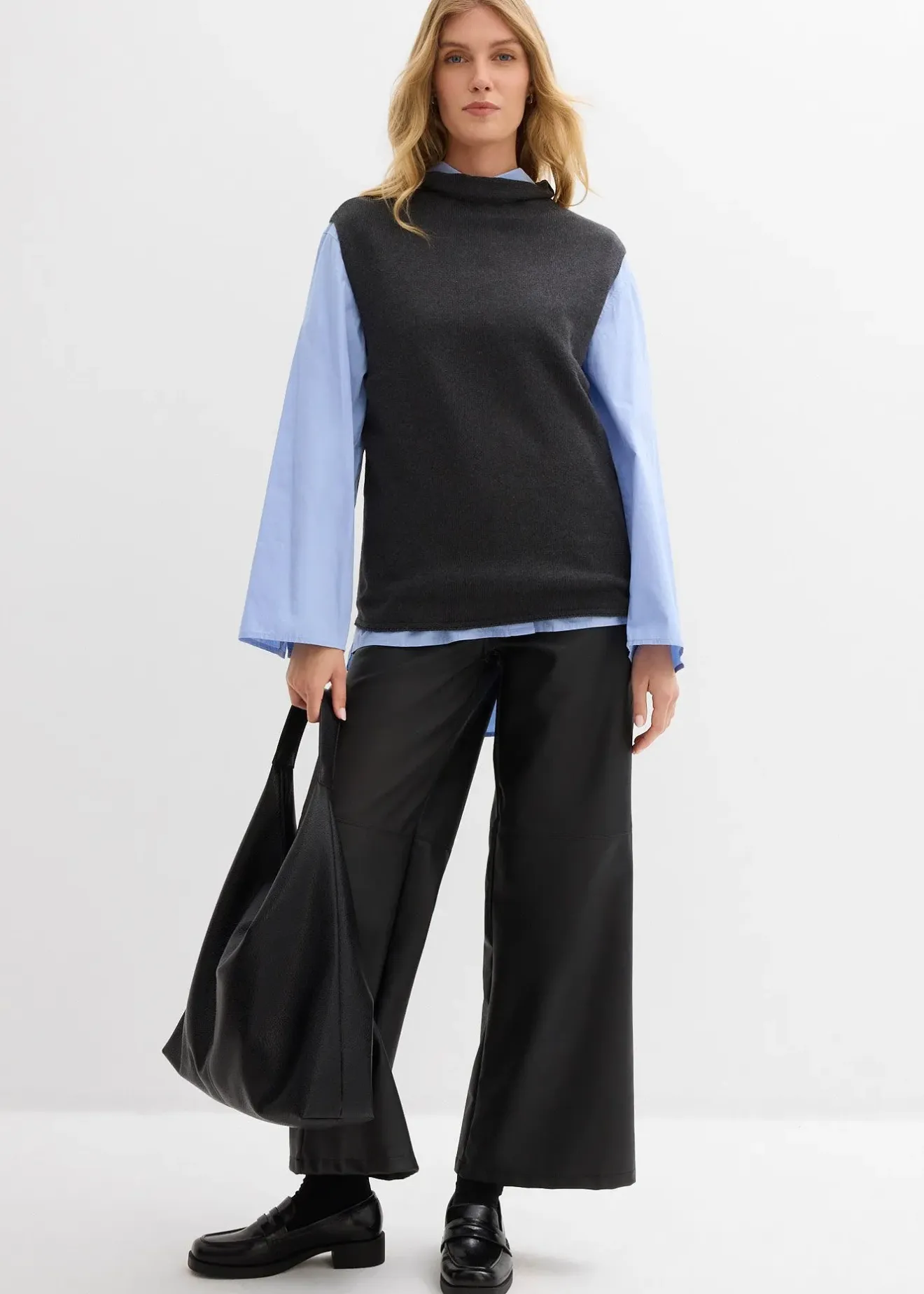 bonprix Pull sans manches 100% coton|Femme Maille|Pulls & Gilets