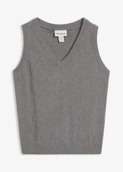 Femme bonprix Maille|Basiques|Pull sans manches 100% coton