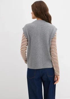 Femme bonprix Maille|Basiques|Pull sans manches en grosse maille