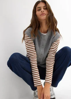 Femme bonprix Maille|Basiques|Pull sans manches en grosse maille