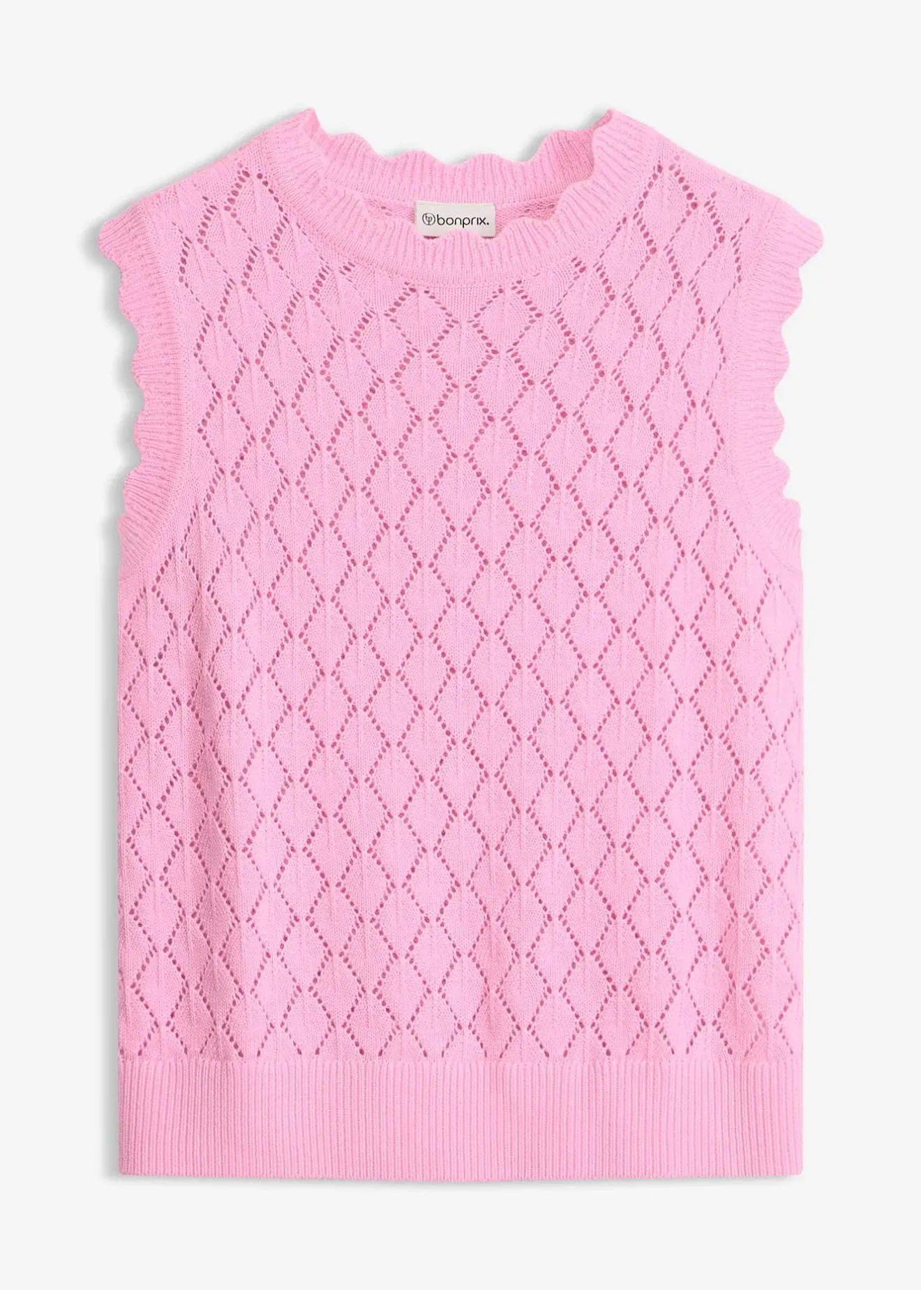 Femme bonprix Maille|Pulls & Gilets|Pull sans manches en maille ajourée