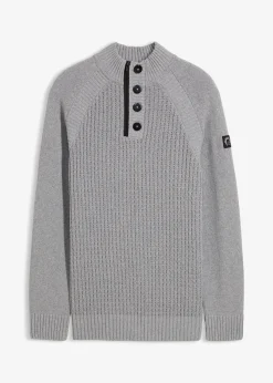 Homme bonprix Pulls & Gilets|Pull texturé à col montant