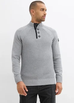 Homme bonprix Pulls & Gilets|Pull texturé à col montant