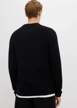 Homme bonprix Pulls & Gilets|Pull texturé effet 2-en-1 en coton mélangé