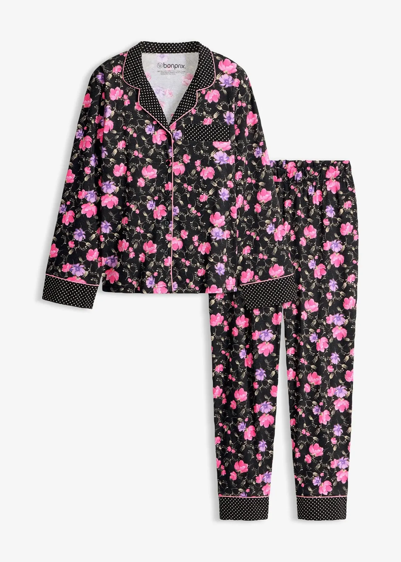 bonprix Pyjama 100% coton|Femme Lingerie Nuit