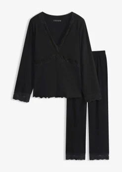 Femme bonprix Lingerie Nuit|Pyjama à empiècement en dentelle