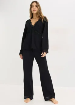 Femme bonprix Lingerie Nuit|Pyjama à empiècement en dentelle