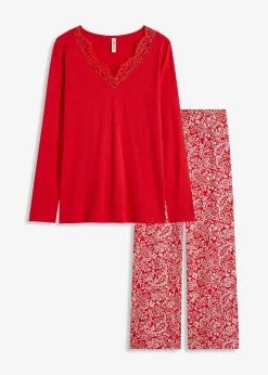 bonprix Pyjama à jambes évasées en viscose mélangée|Femme Lingerie Nuit