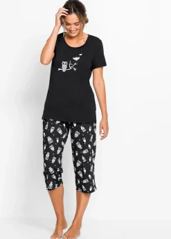 Femme bonprix Lingerie Nuit|Pyjama avec corsaire et t-shirt