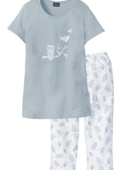 bonprix Pyjama avec corsaire et t-shirt|Femme Lingerie Nuit