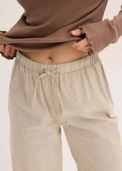 Femme bonprix Lingerie Nuit|Pyjama avec un T-shirt côtelé et un pantalon tissé