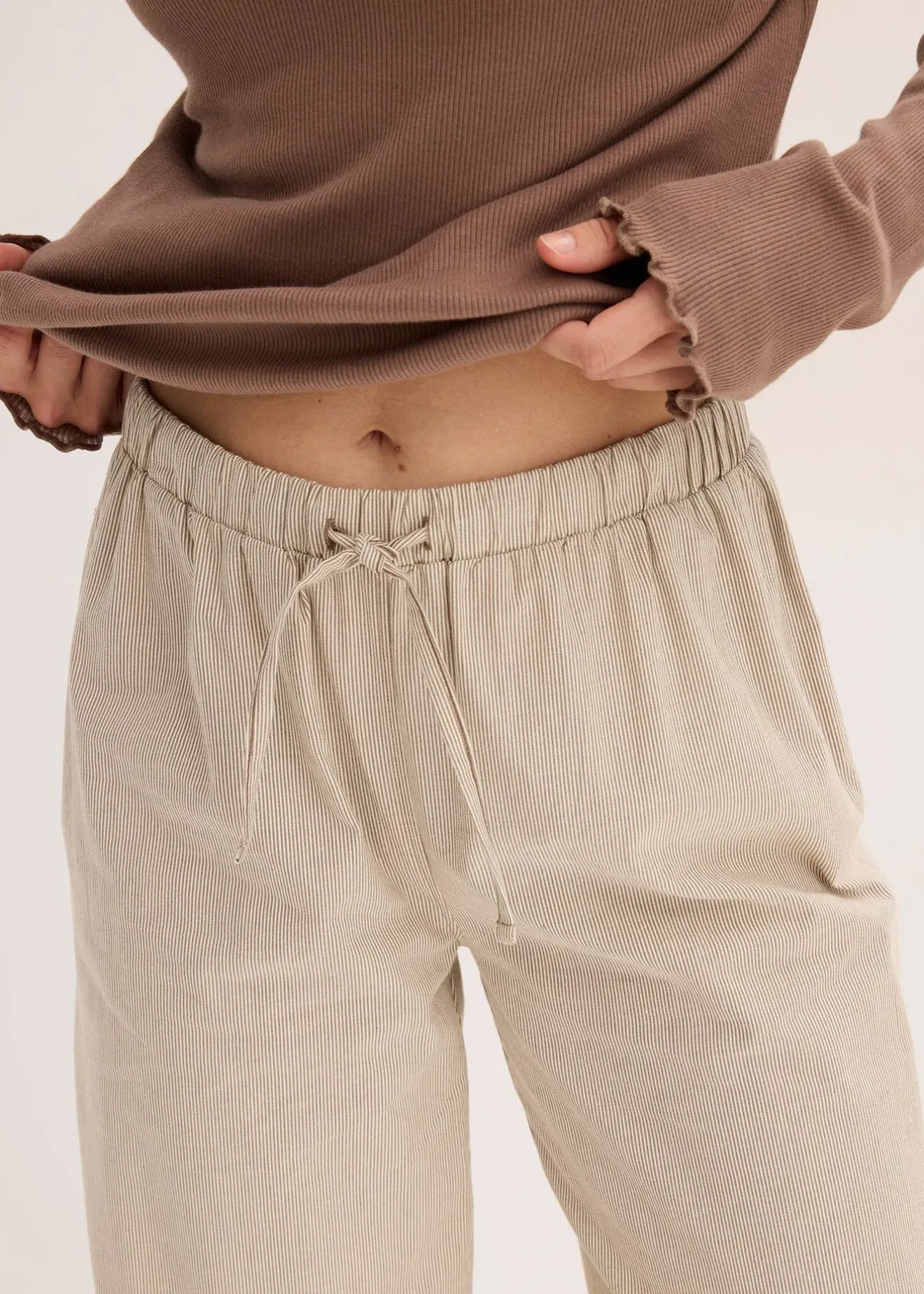 Femme bonprix Lingerie Nuit|Pyjama avec un T-shirt côtelé et un pantalon tissé