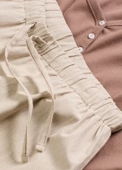 Femme bonprix Lingerie Nuit|Pyjama avec un T-shirt côtelé et un pantalon tissé